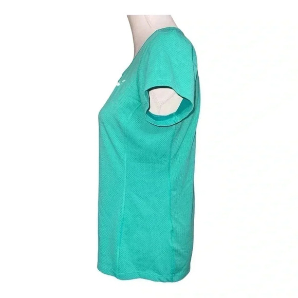 219 Nike Dri Fit Size M Medium Shirt Green Regular Fit Running Short Sleeve - Picture 6 of 6